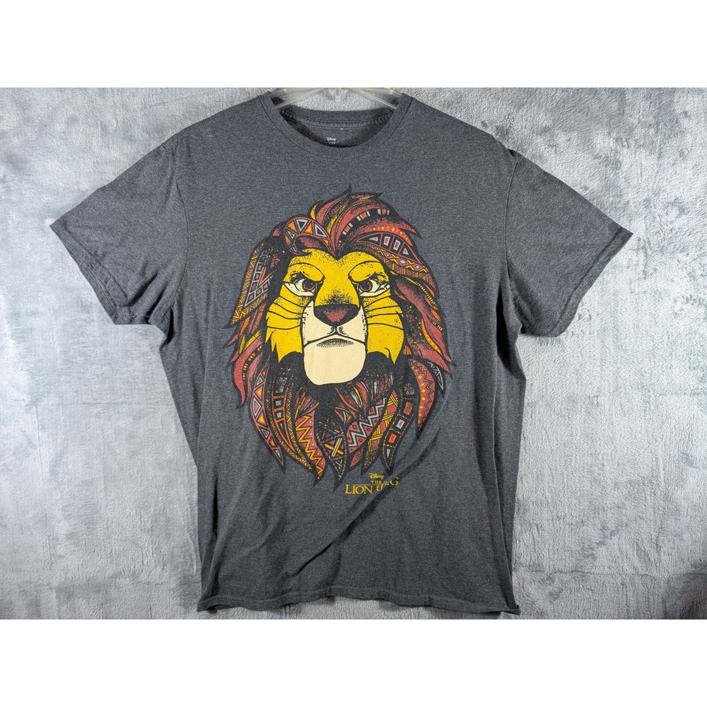 Disney Parks The Lion‎ King Classic Simba Gray Graphic Tee Shirt Men's Large